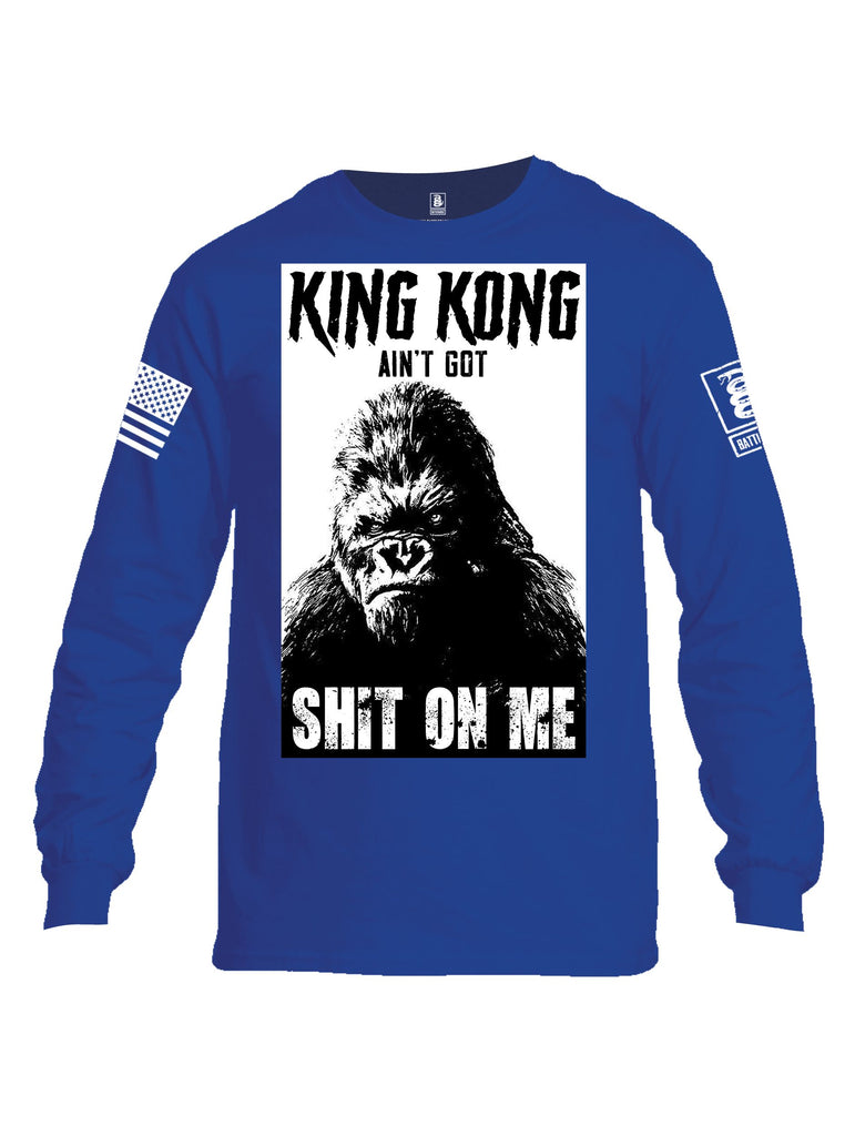 Battleraddle King Kong Ain'T Got Shit On Me White Sleeves Men Cotton Crew Neck Long Sleeve T Shirt