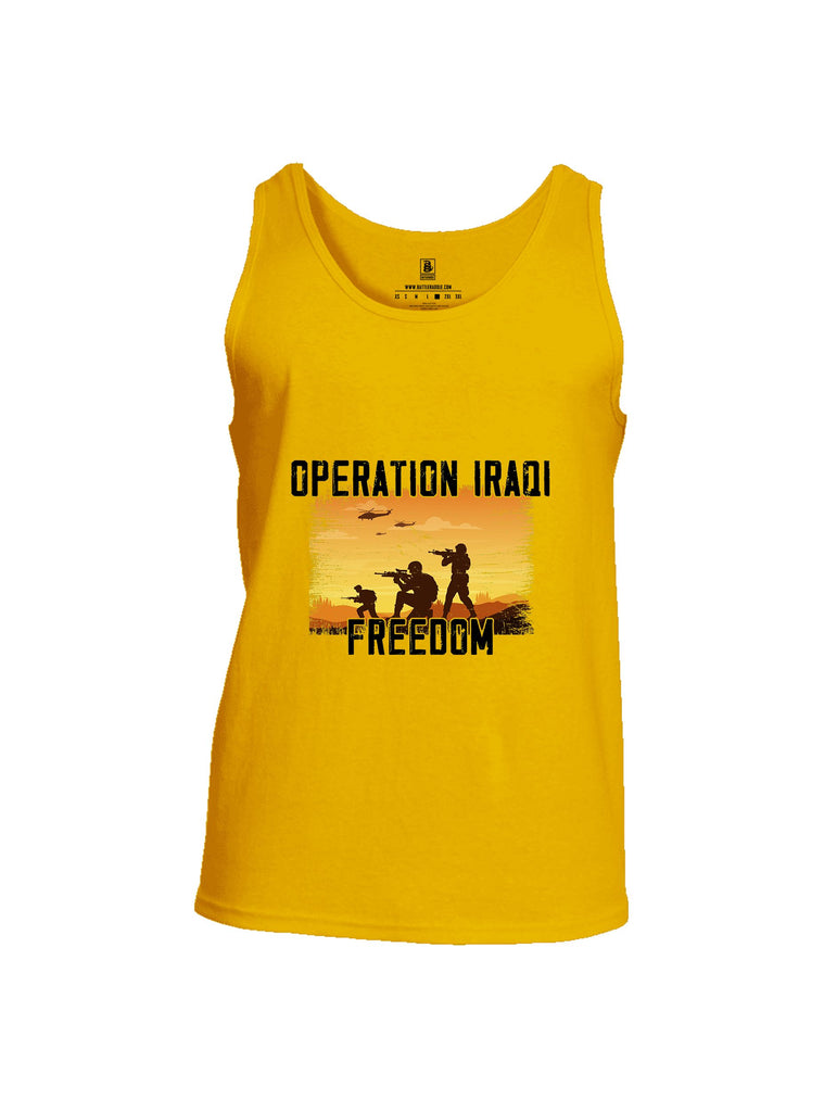 Battleraddle Operation Iraqi Freedom Soldiers Black Sleeves Men Cotton Cotton Tank Top