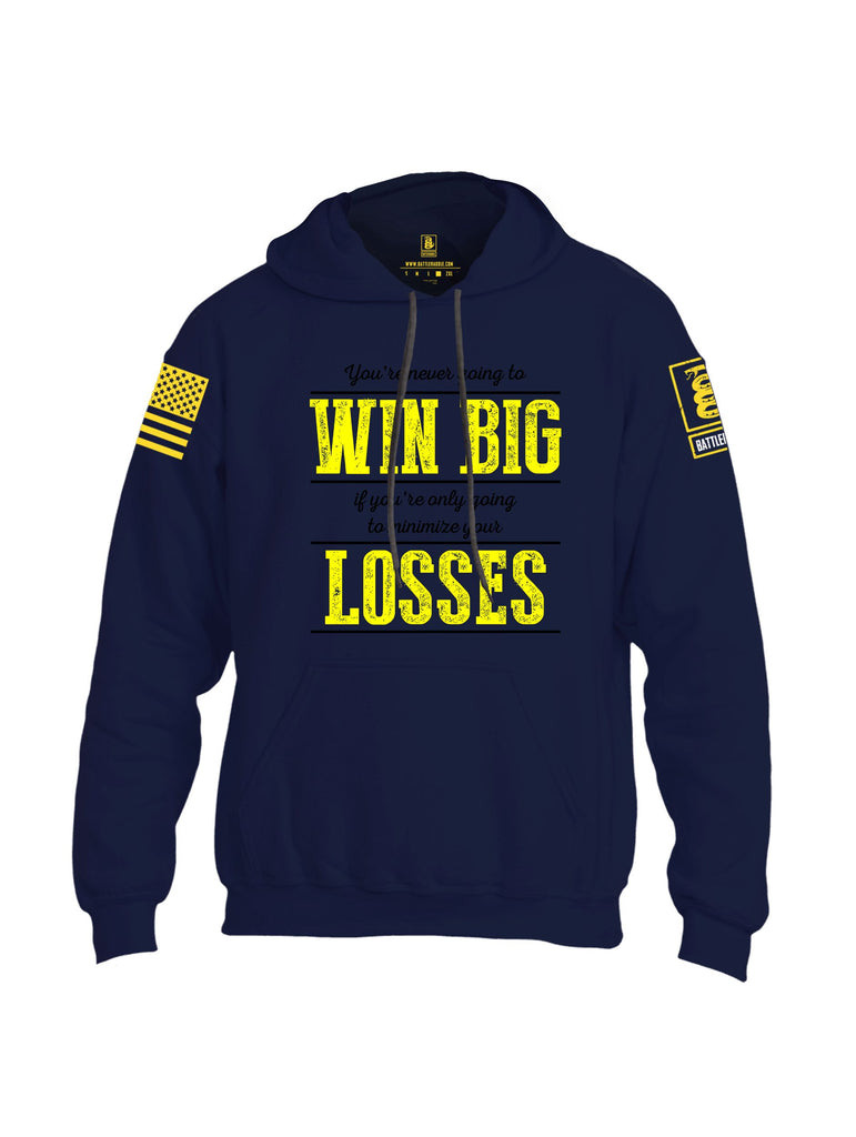 Battleraddle You'Re Never Going To Win Big  Yellow Sleeves Uni Cotton Blended Hoodie With Pockets