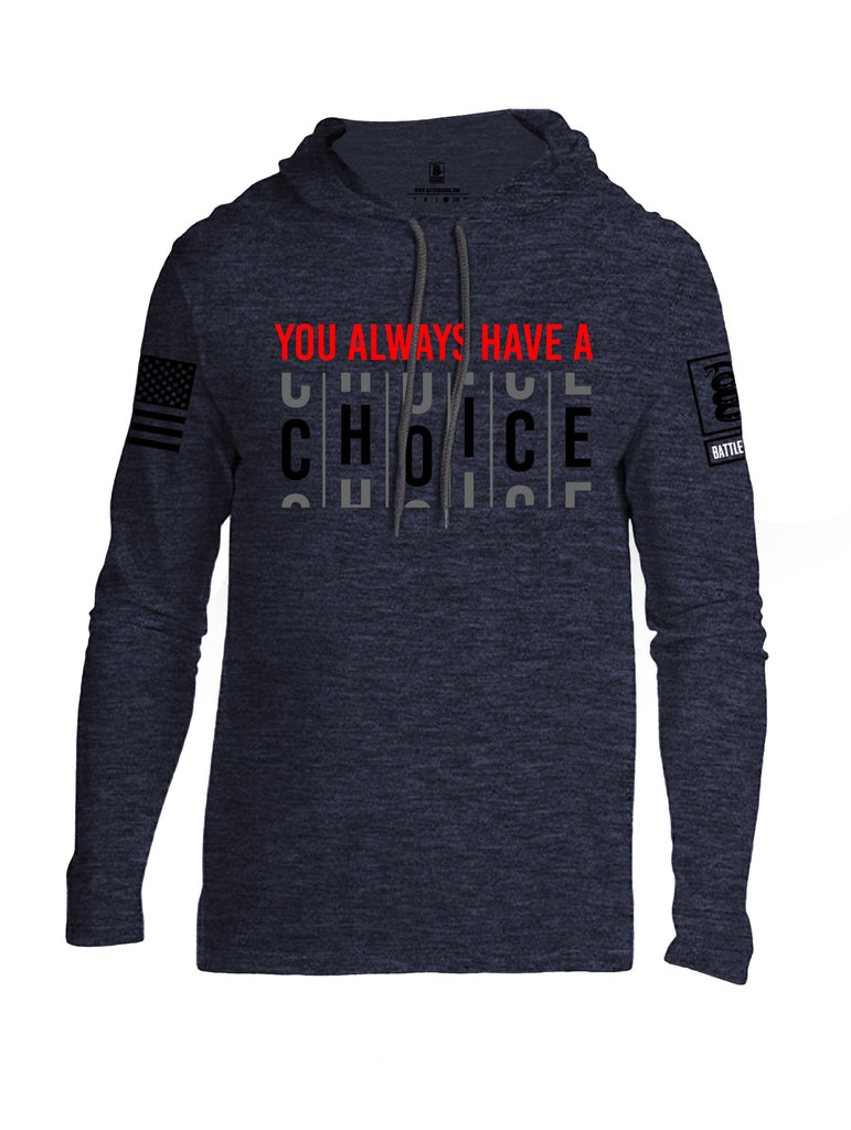 Battleraddle You Always Have A Choice Black Sleeves Men Cotton Thin Cotton Lightweight Hoodie