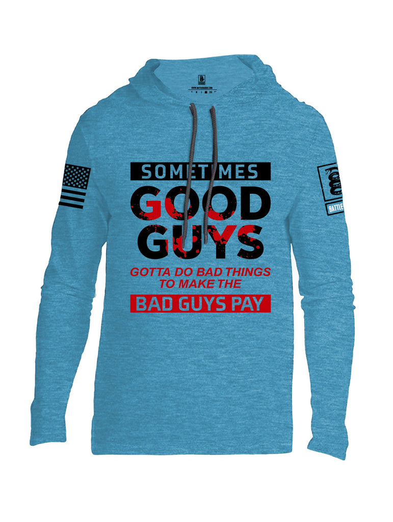 Battleraddle Sometimes Good Guys Black Sleeves Men Cotton Thin Cotton Lightweight Hoodie