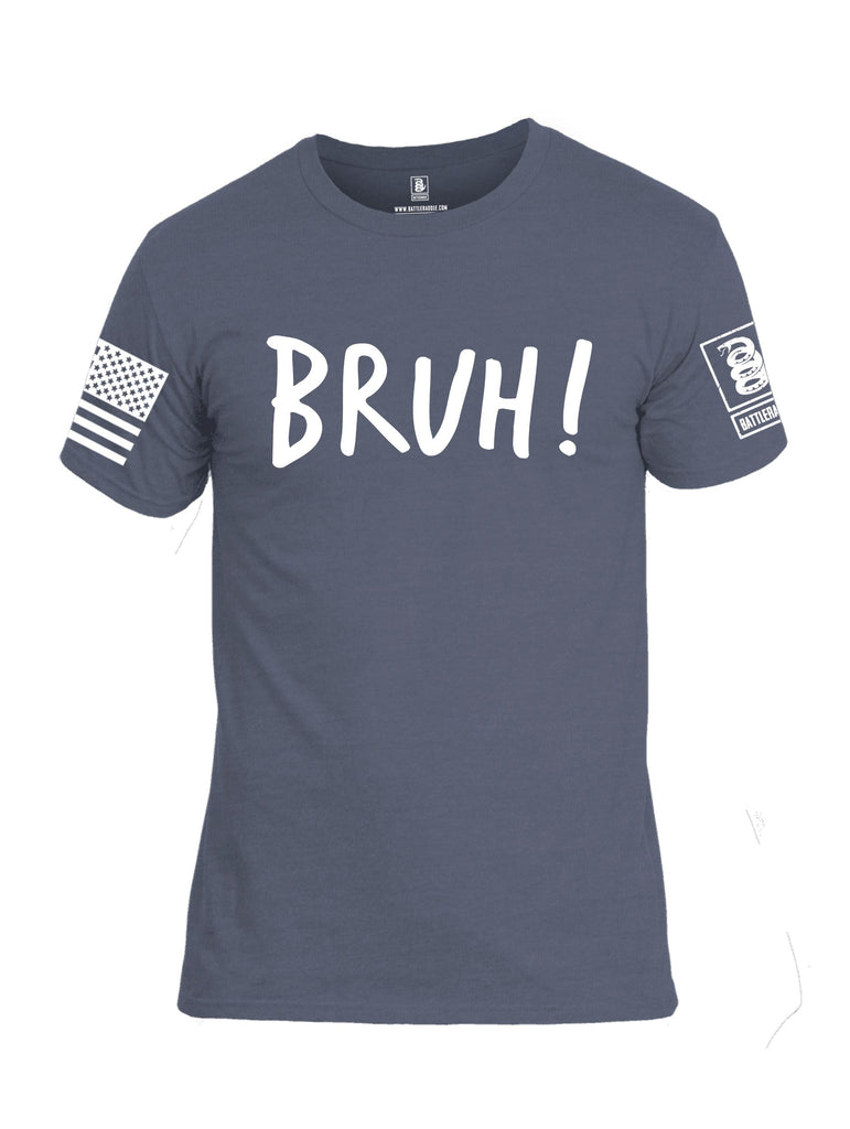 Battleraddle Bruh White Sleeves Men Cotton Crew Neck T-Shirt