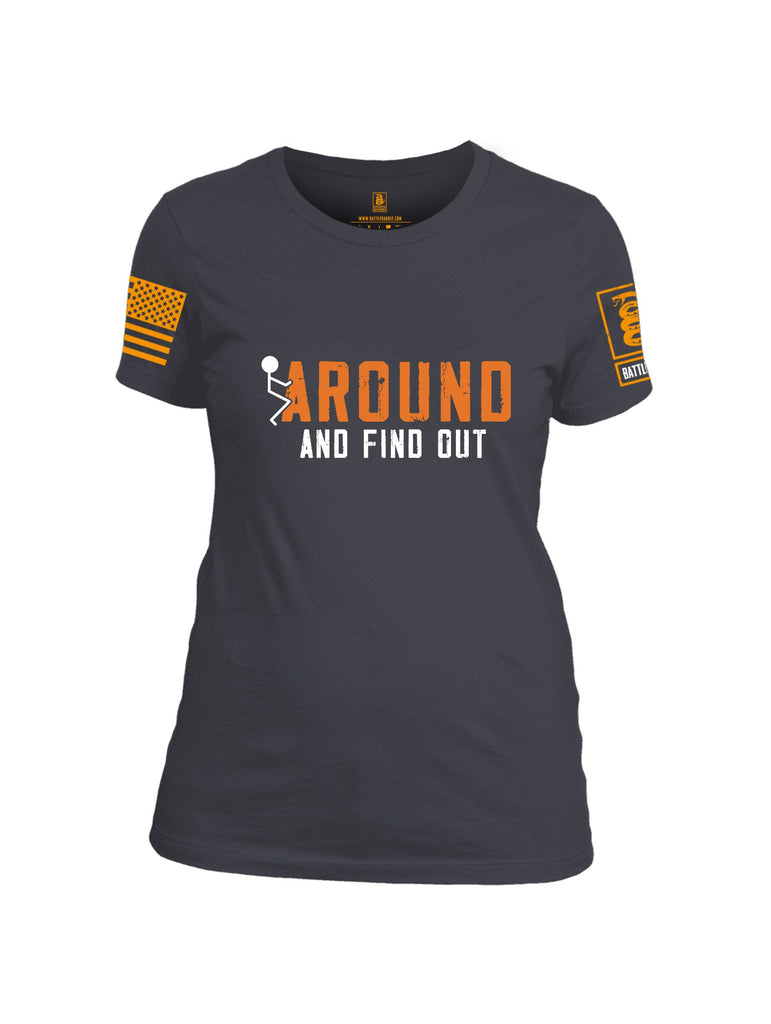 Battleraddle Around And Find Out Orange Sleeves Women Cotton Crew Neck T-Shirt