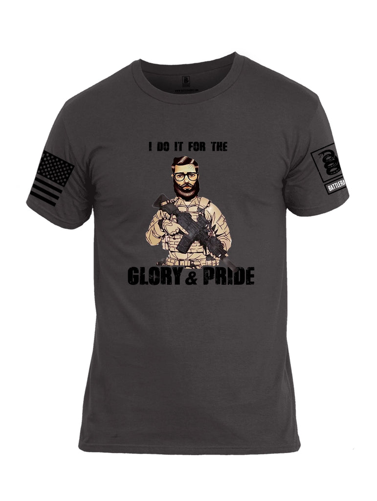 Battleraddle I Do It For The Glory And Pride Black Sleeves Men Cotton Crew Neck T-Shirt