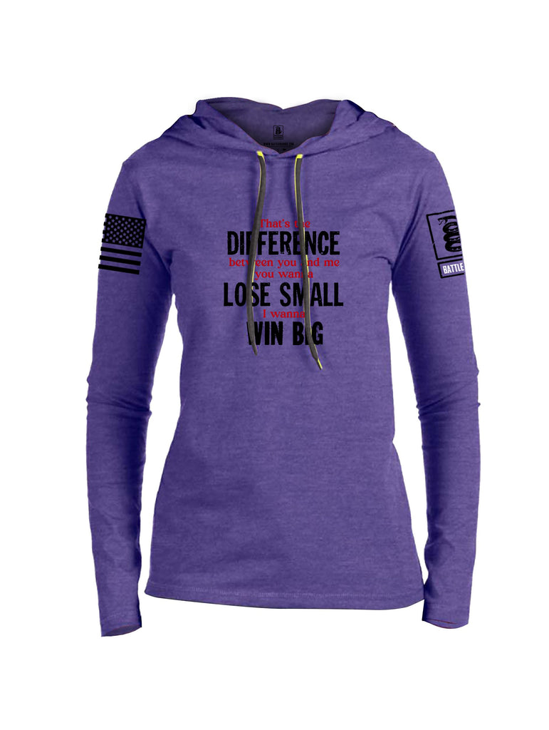 Battleraddle That'S The Difference Black Sleeves Women Cotton Thin Cotton Lightweight Hoodie