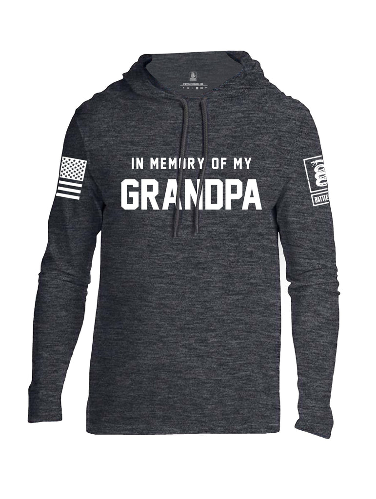 Battleraddle In Memory Of My Grandpa White Sleeves Men Cotton Thin Cotton Lightweight Hoodie