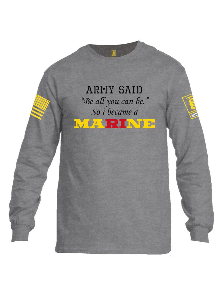 Battleraddle Army Said   Yellow Sleeves Men Cotton Crew Neck Long Sleeve T Shirt