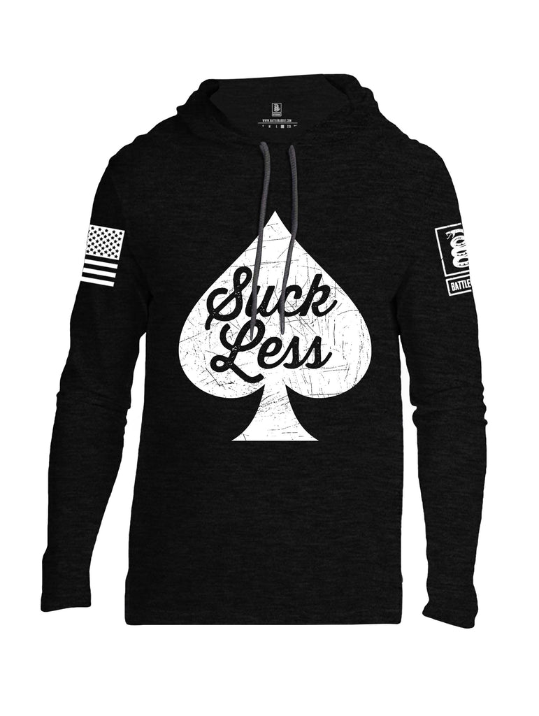 Battleraddle Suck Less White Sleeves Men Cotton Thin Cotton Lightweight Hoodie