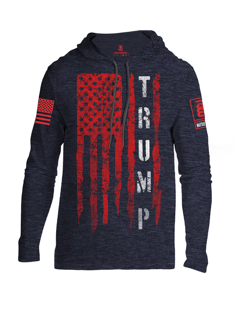 Battleraddle Trump Flag Red Sleeves Men Cotton Thin Cotton Lightweight Hoodie