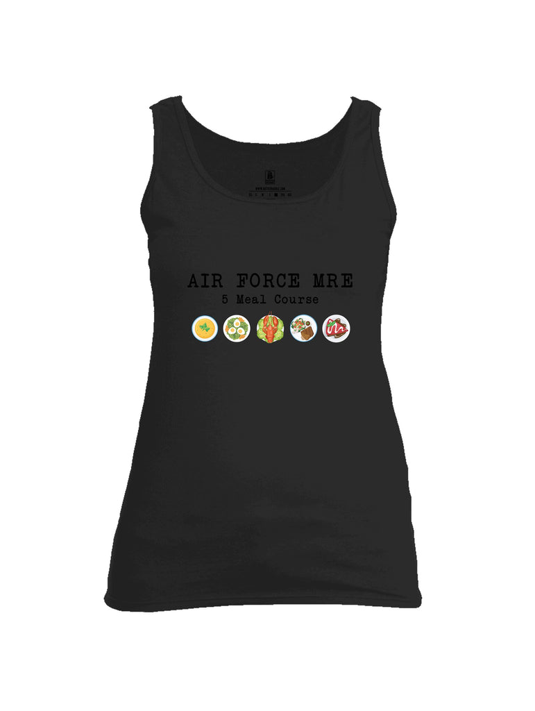 Battleraddle Air Force Mre 5 Meal Course Black Sleeves Women Cotton Cotton Tank Top
