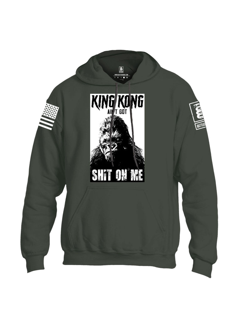 Battleraddle King Kong Ain'T Got Shit On Me White Sleeves Uni Cotton Blended Hoodie With Pockets