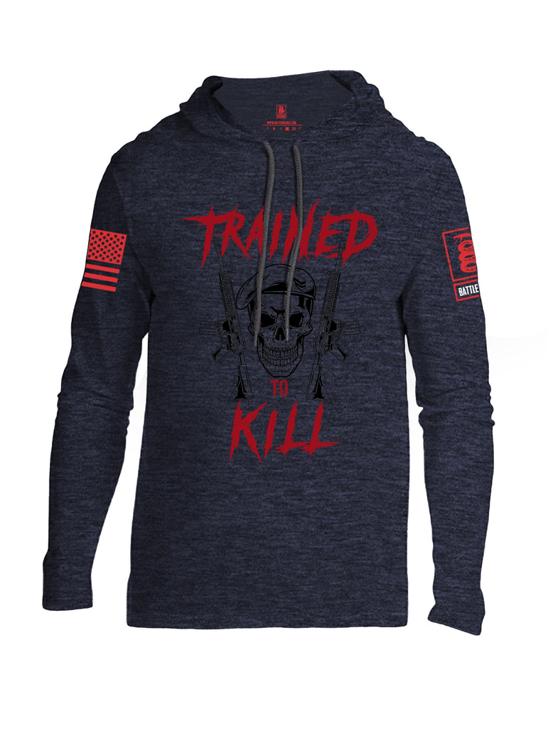 Battleraddle Trained To Kill  Red Sleeves Men Cotton Thin Cotton Lightweight Hoodie