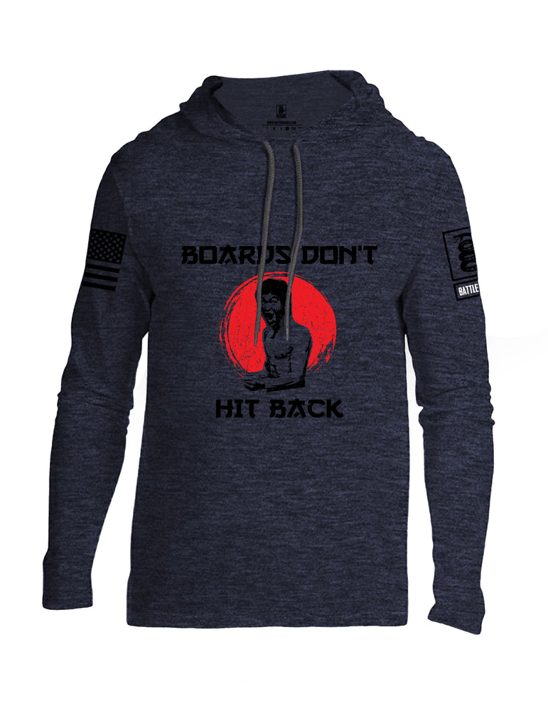 Battleraddle Boards Don'T Hit Back Black Sleeves Men Cotton Thin Cotton Lightweight Hoodie