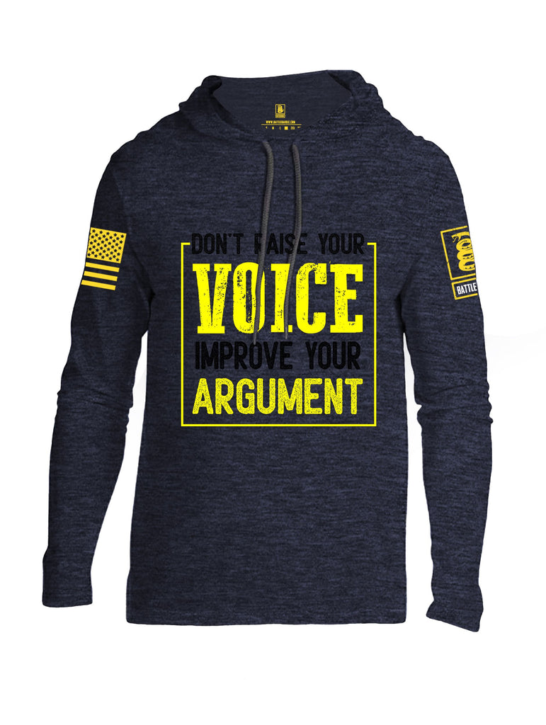 Battleraddle Don'T Raise Your Voice Yellow Sleeves Men Cotton Thin Cotton Lightweight Hoodie