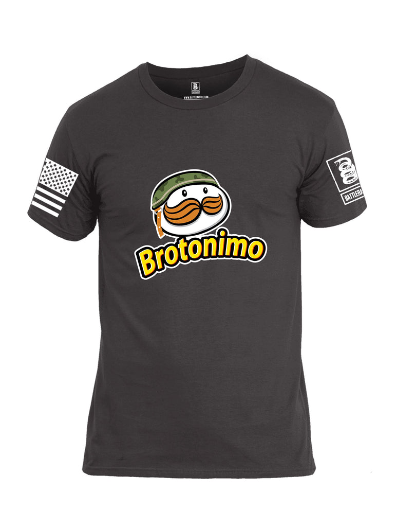 Battleraddle Brotonimo White Sleeves Men Cotton Crew Neck T-Shirt