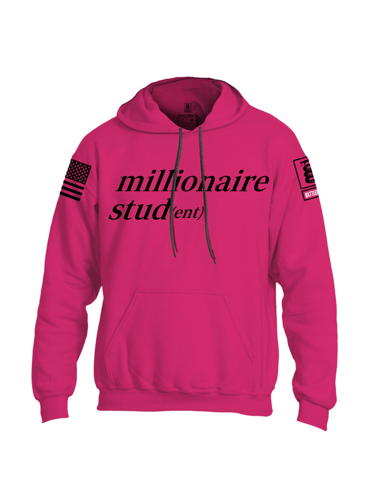 Battleraddle Millionaire Student Black Sleeves Uni Cotton Blended Hoodie With Pockets