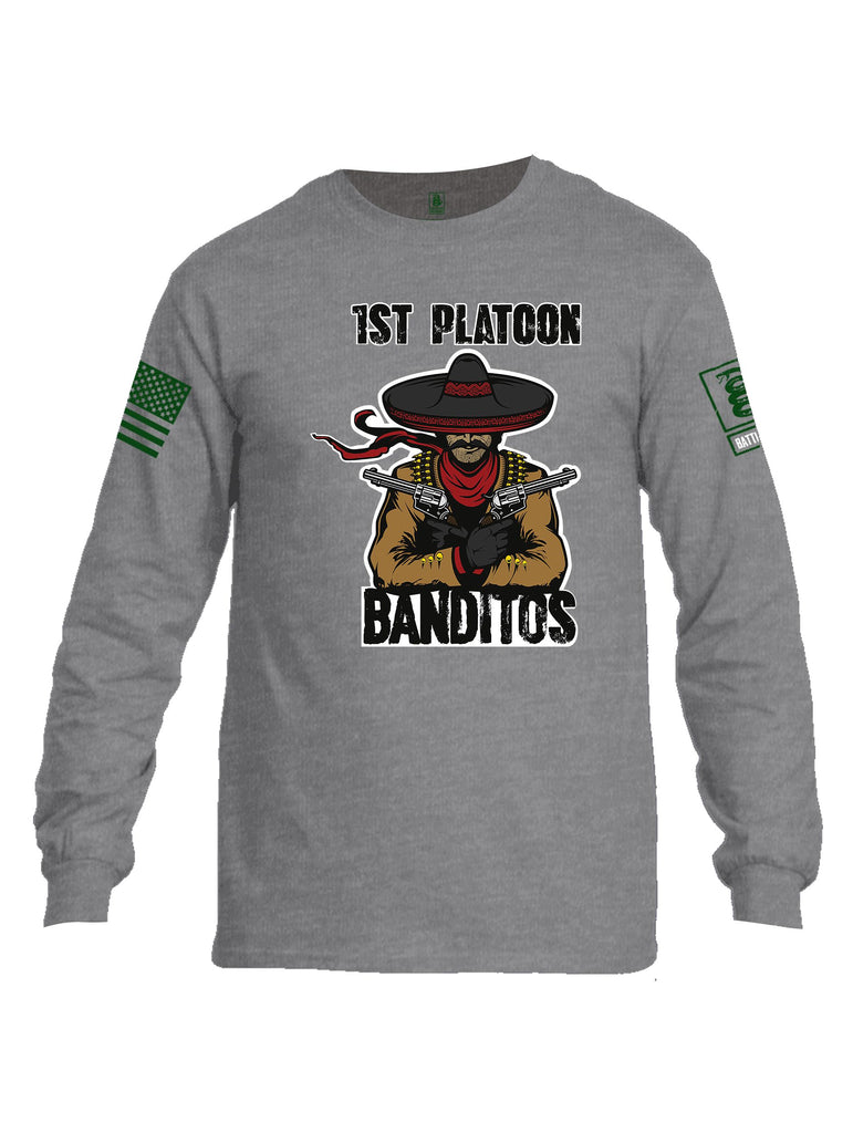 Battleraddle 1St Platoon Banditos Dark Green Sleeves Men Cotton Crew Neck Long Sleeve T Shirt