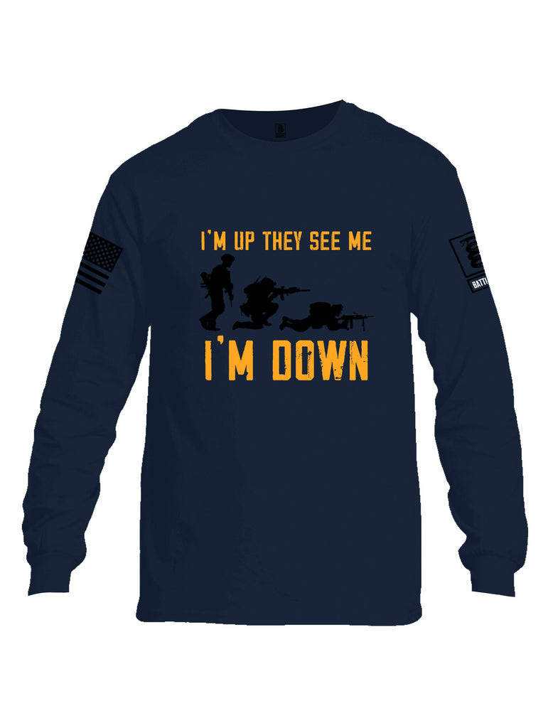 Battleraddle Im Up They See Me   Black Sleeves Men Cotton Crew Neck Long Sleeve T Shirt