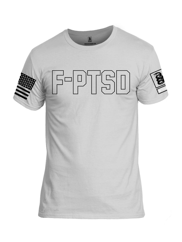 Battleraddle F-Ptsd  Black Sleeves Men Cotton Crew Neck T-Shirt