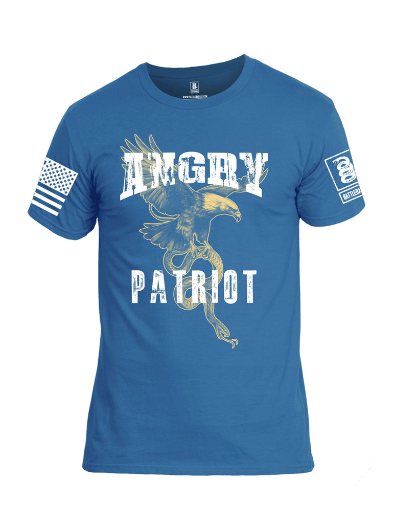 Battleraddle Angry Patriot Eagle  White Sleeves Men Cotton Crew Neck T-Shirt