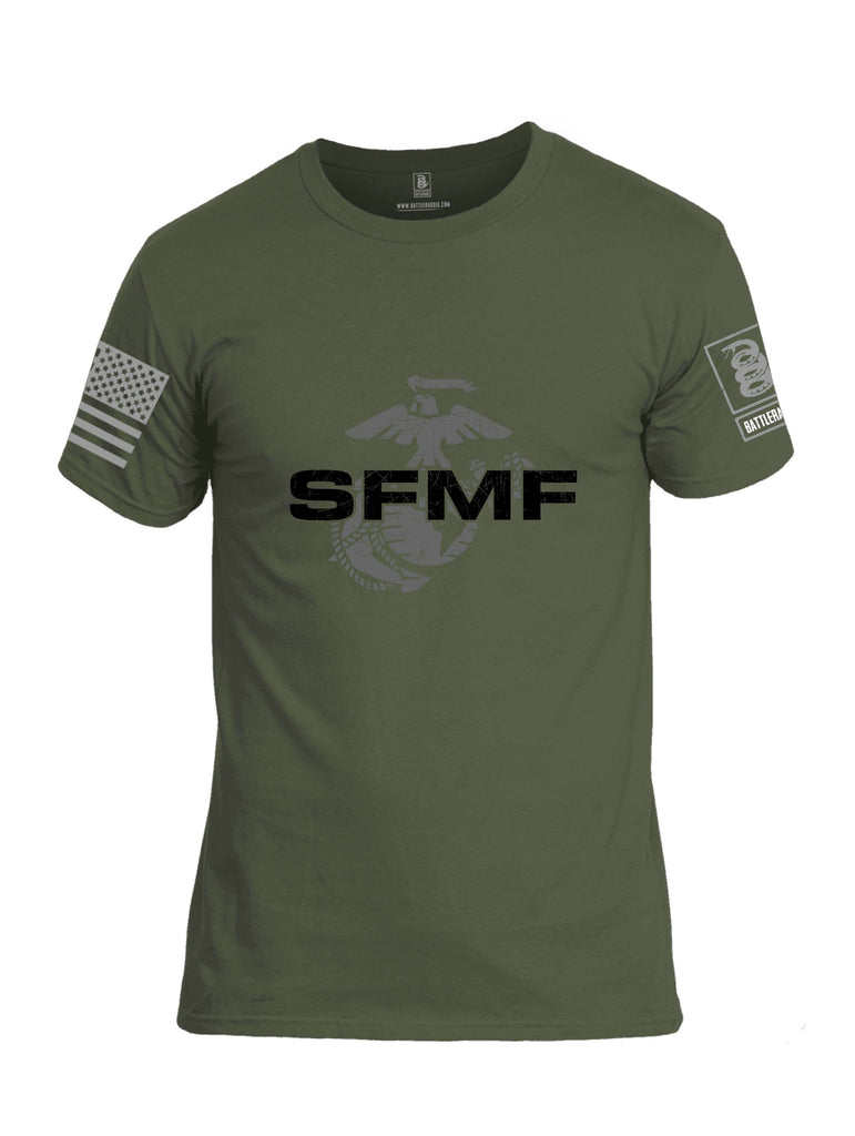 Battleraddle Sfmf Marine Grey Sleeves Men Cotton Crew Neck T-Shirt
