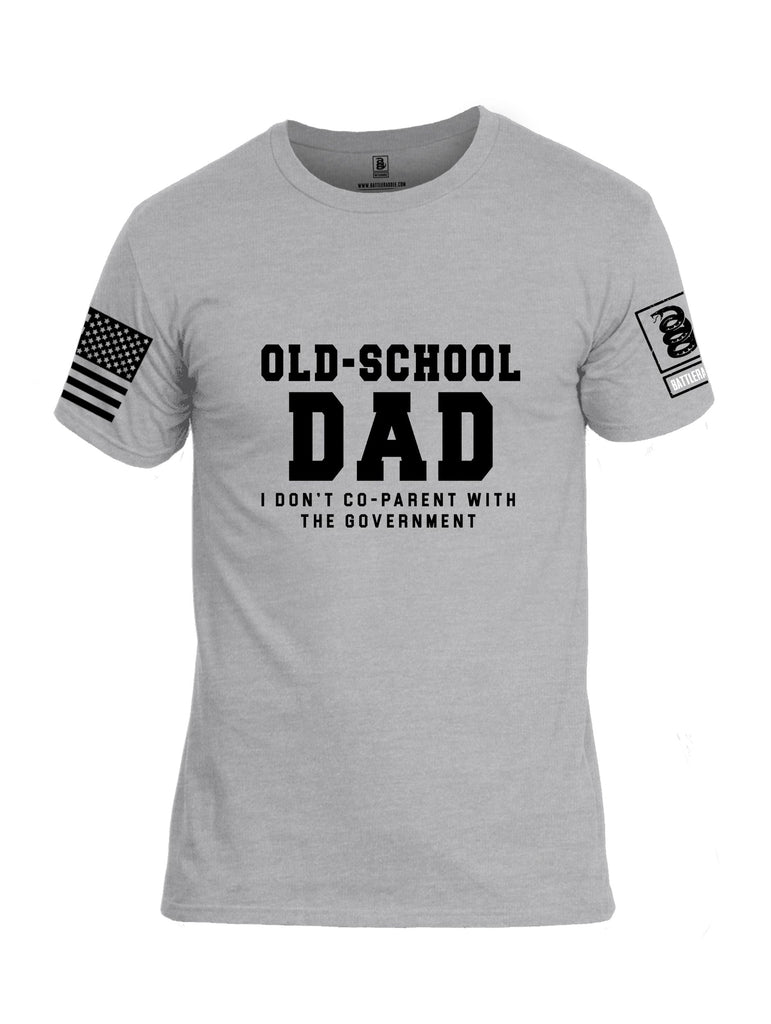 Battleraddle Old-School Dad Black Sleeves Men Cotton Crew Neck T-Shirt