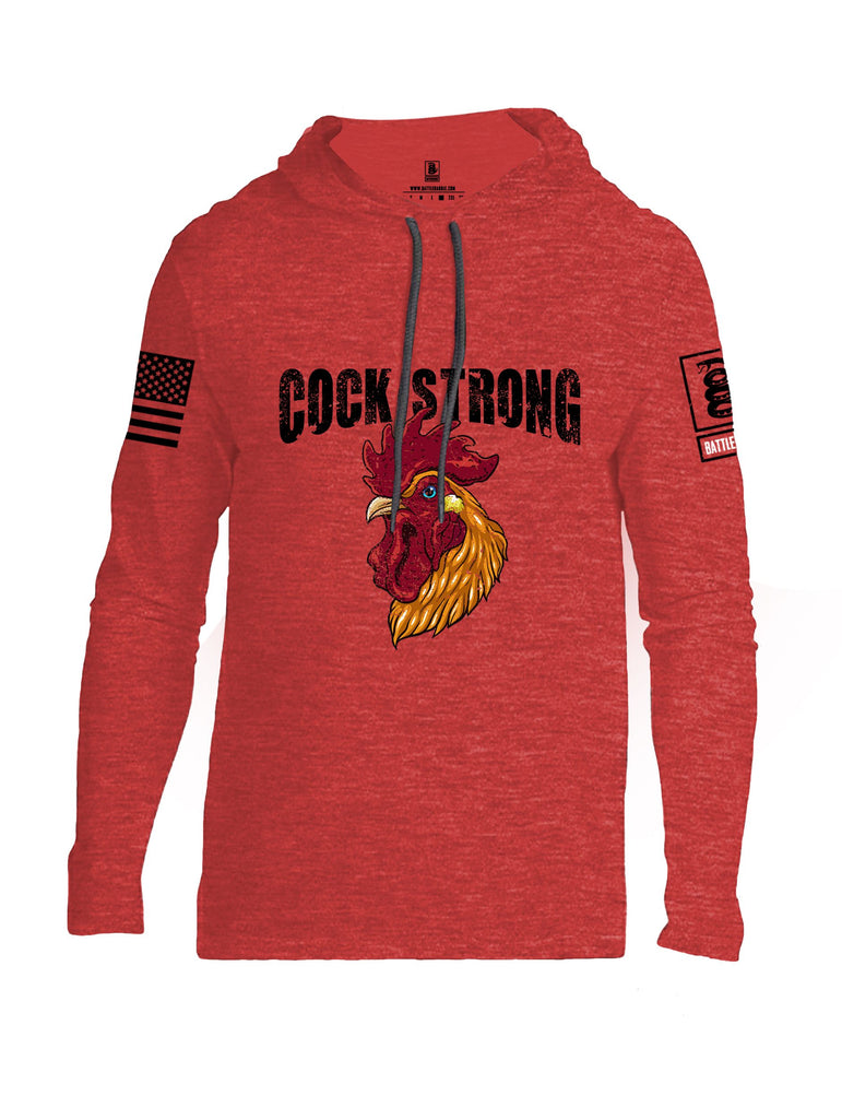 Battleraddle Cock Strong Black Sleeves Men Cotton Thin Cotton Lightweight Hoodie