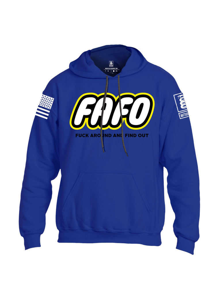 Battleraddle Fafo  White Sleeves Uni Cotton Blended Hoodie With Pockets