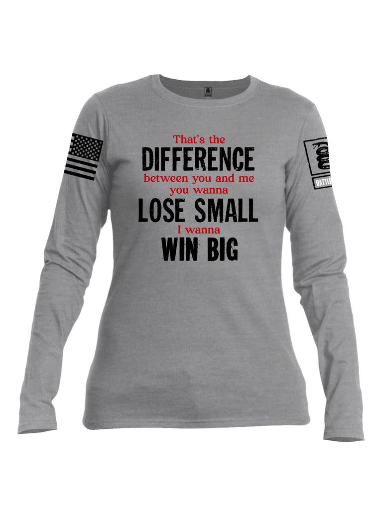 Battleraddle That'S The Difference Black Sleeves Women Cotton Crew Neck Long Sleeve T Shirt