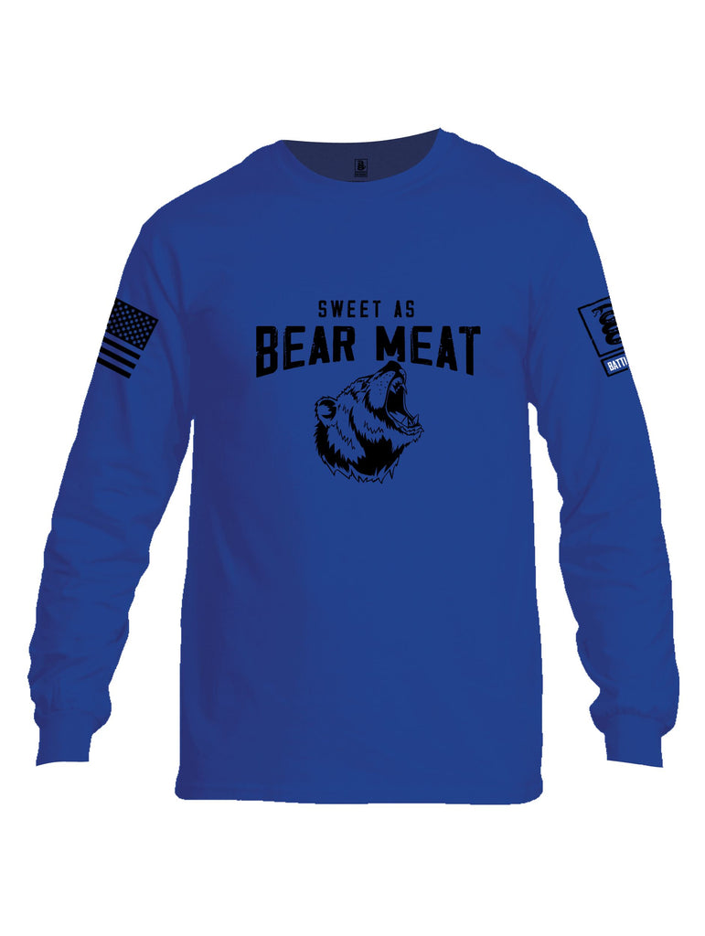 Battleraddle Sweet As Bear Meat Black Sleeves Men Cotton Crew Neck Long Sleeve T Shirt