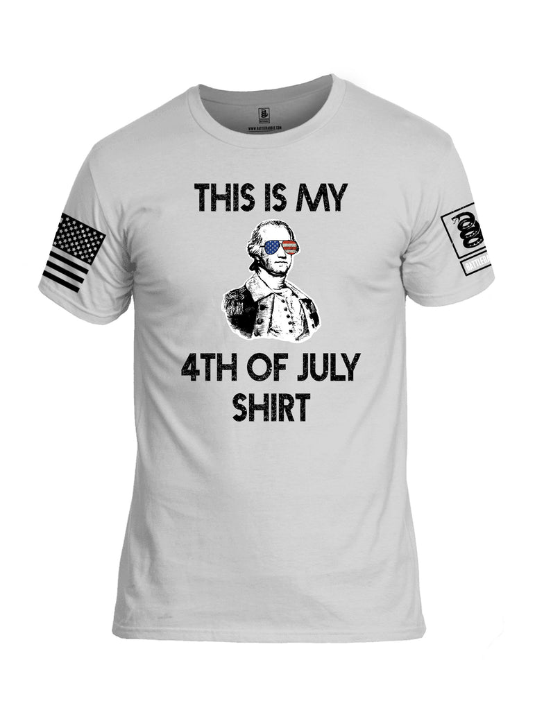 Battleraddle This Is My 4Th Of July Shirt  Black Sleeves Men Cotton Crew Neck T-Shirt