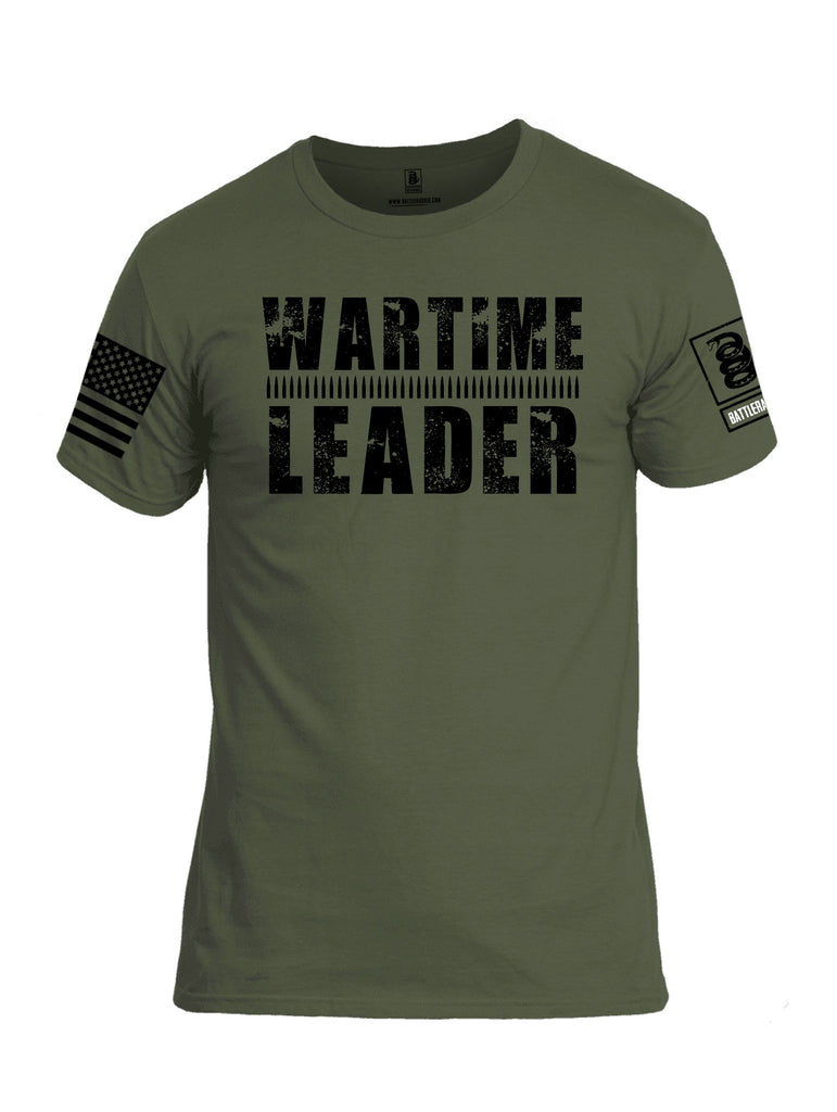 Battleraddle Wartime Leader  Black Sleeves Men Cotton Crew Neck T-Shirt