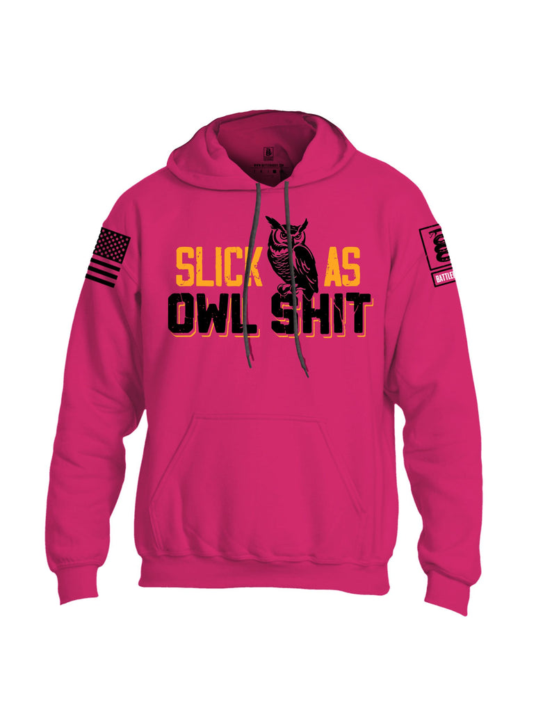Battleraddle Slick As Owl Shit Black Sleeves Uni Cotton Blended Hoodie With Pockets