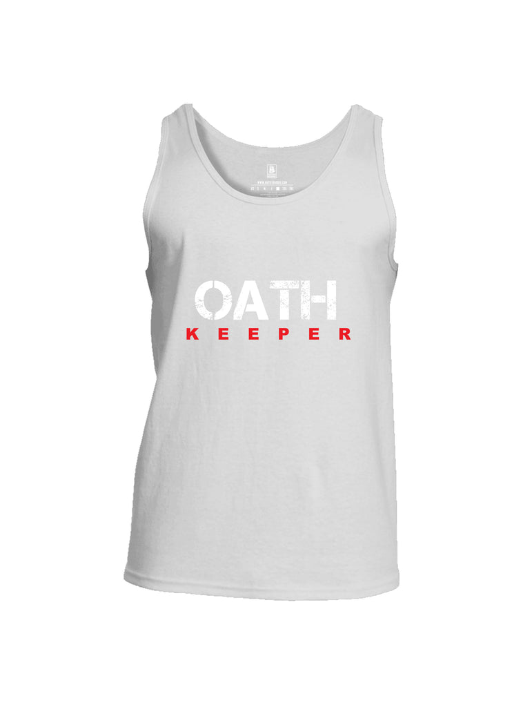 Battleraddle Oath Keeper White {sleeve_color} Sleeves Men Cotton Cotton Tank Top