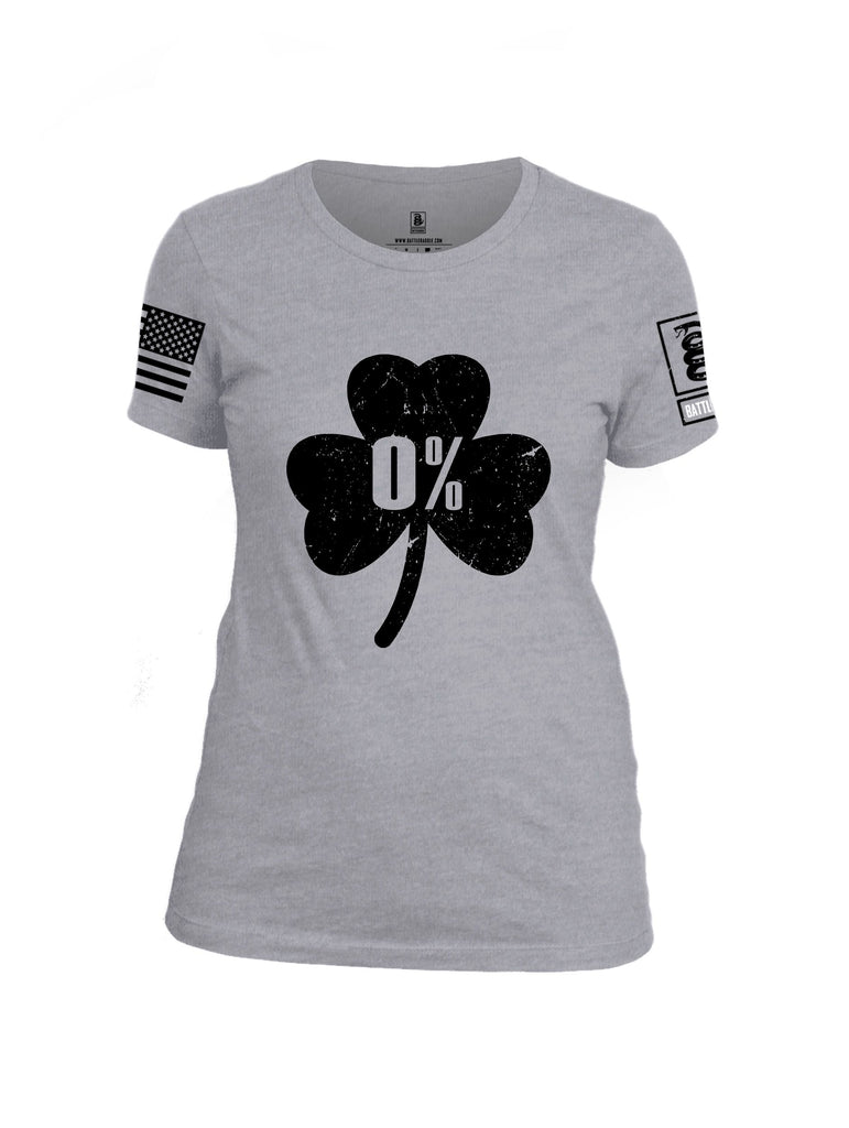 Battleraddle Clover Zero Percent Black Sleeves Women Cotton Crew Neck T-Shirt