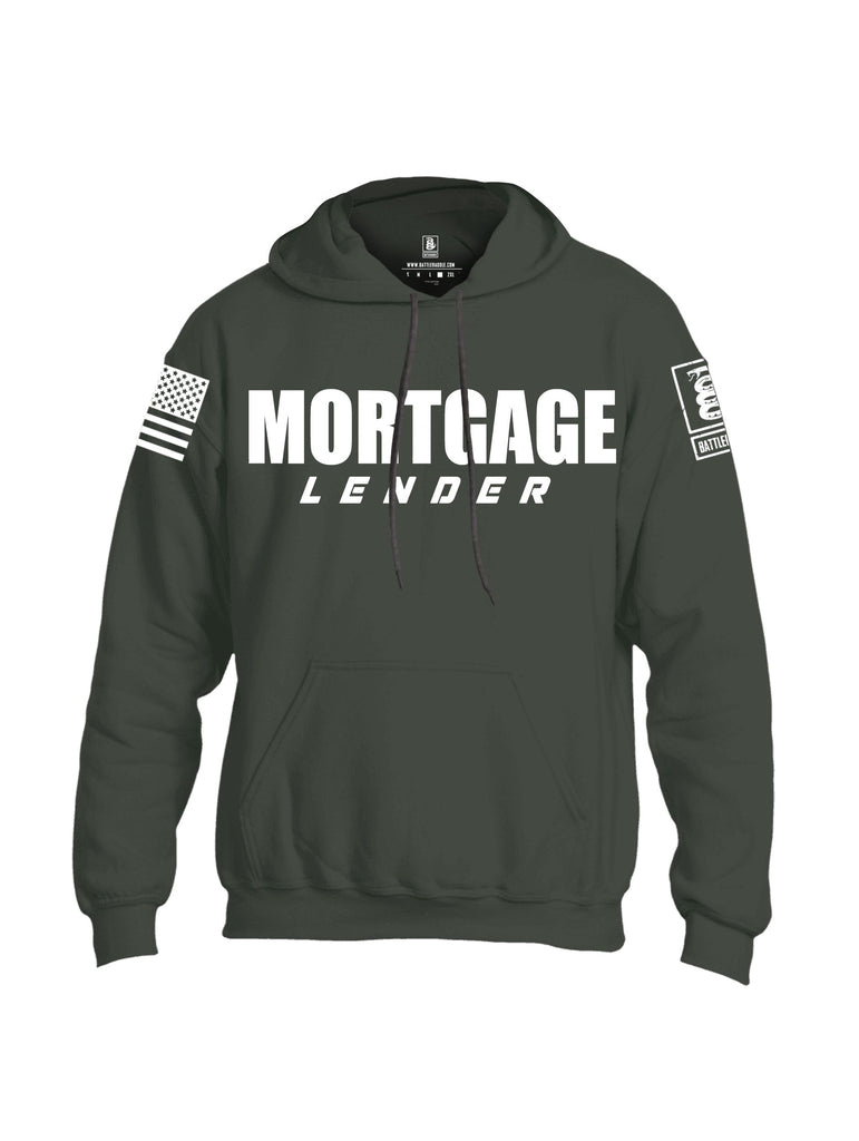 Battleraddle Mortgage Lender White Sleeves Uni Cotton Blended Hoodie With Pockets
