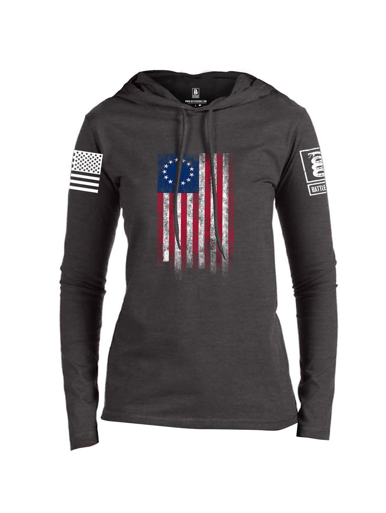 Battleraddle Thirteen Colonies Flag Women Cotton Thin Cotton Lightweight Hoodie