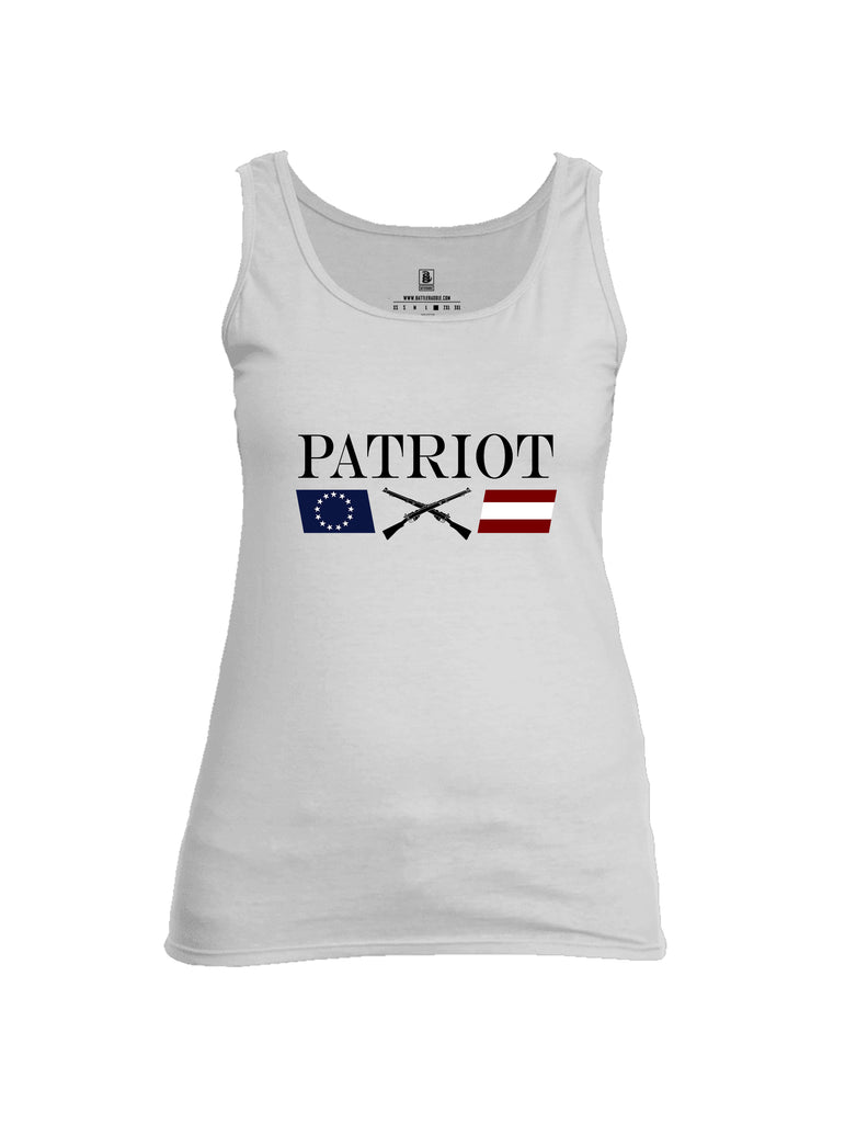 Battleraddle Patriot Rifle Flag Black {sleeve_color} Sleeves Women Cotton Cotton Tank Top