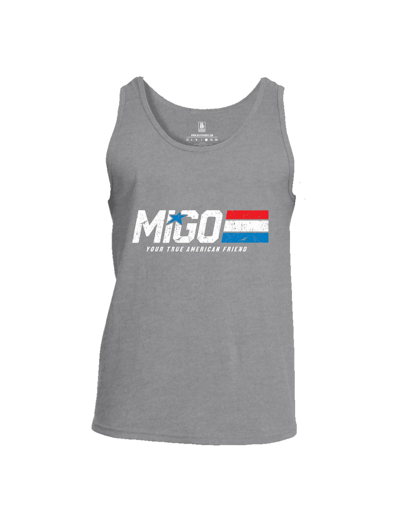 Battleraddle Migo Your True American Friend White Sleeves Men Cotton Cotton Tank Top