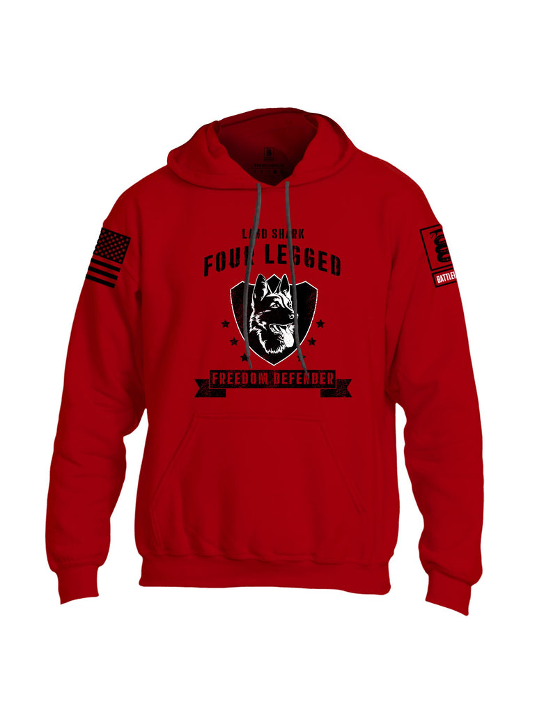 Battleraddle Four Legged Freedom Defender Black Sleeves Uni Cotton Blended Hoodie With Pockets