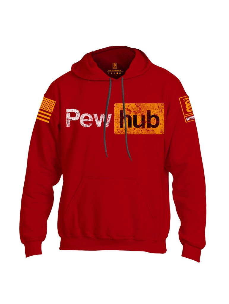 Battleraddle Pew Hub  {sleeve_color} Sleeves Uni Cotton Blended Hoodie With Pockets