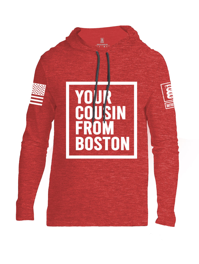 Battleraddle Your Cousin From Boston {sleeve_color} Sleeves Men Cotton Thin Cotton Lightweight Hoodie