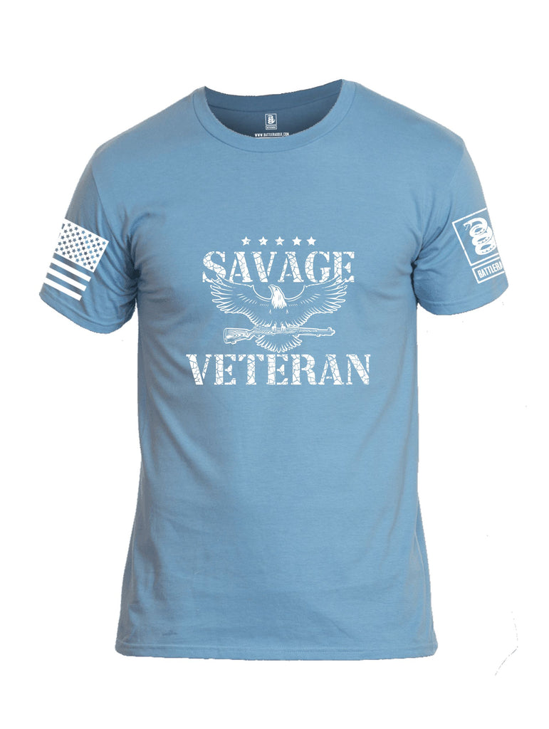 Battleraddle Savage Veteran White Sleeves Men Cotton Crew Neck T-Shirt