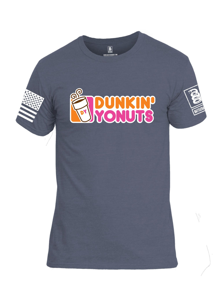 Battleraddle Dunkin Yonuts White Sleeves Men Cotton Crew Neck T-Shirt