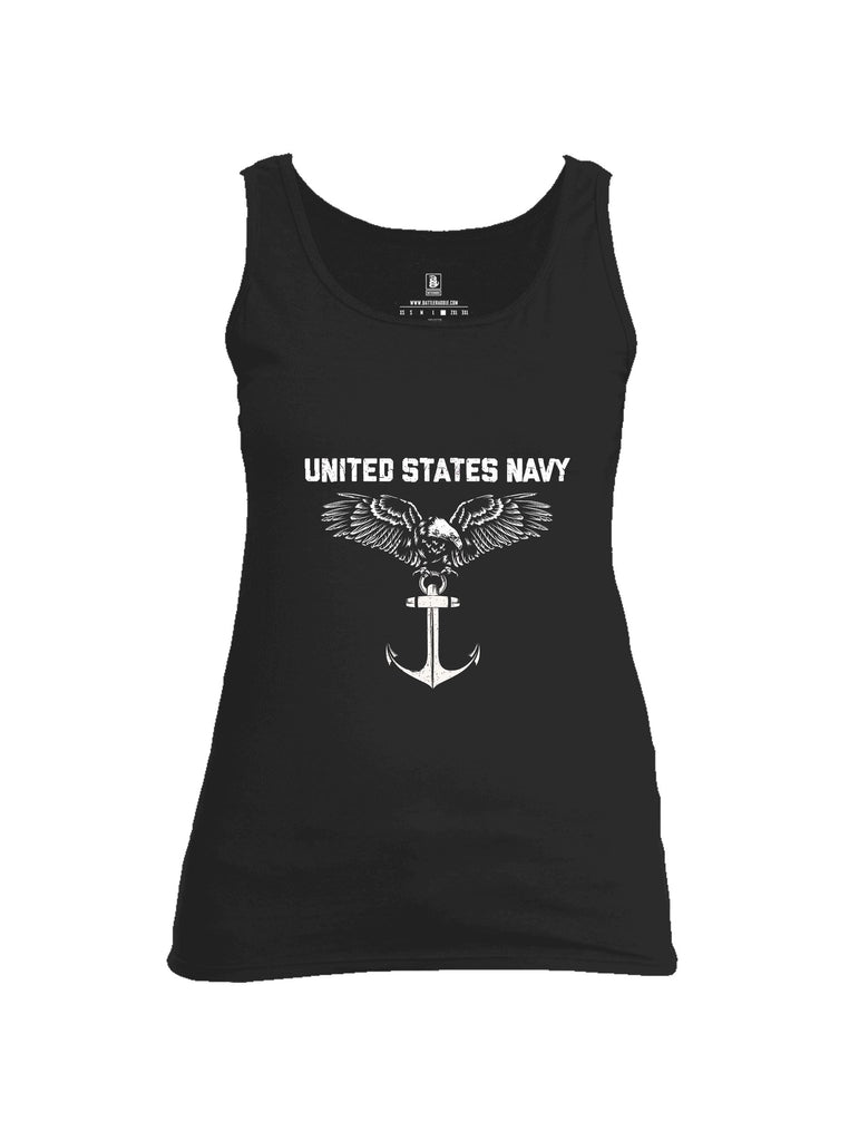 Battleraddle United States Navy Anchor White Sleeves Women Cotton Cotton Tank Top