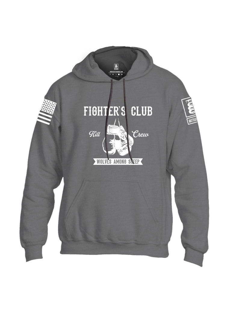 Battleraddle Fighters Club Kill Crew White Sleeves Uni Cotton Blended Hoodie With Pockets