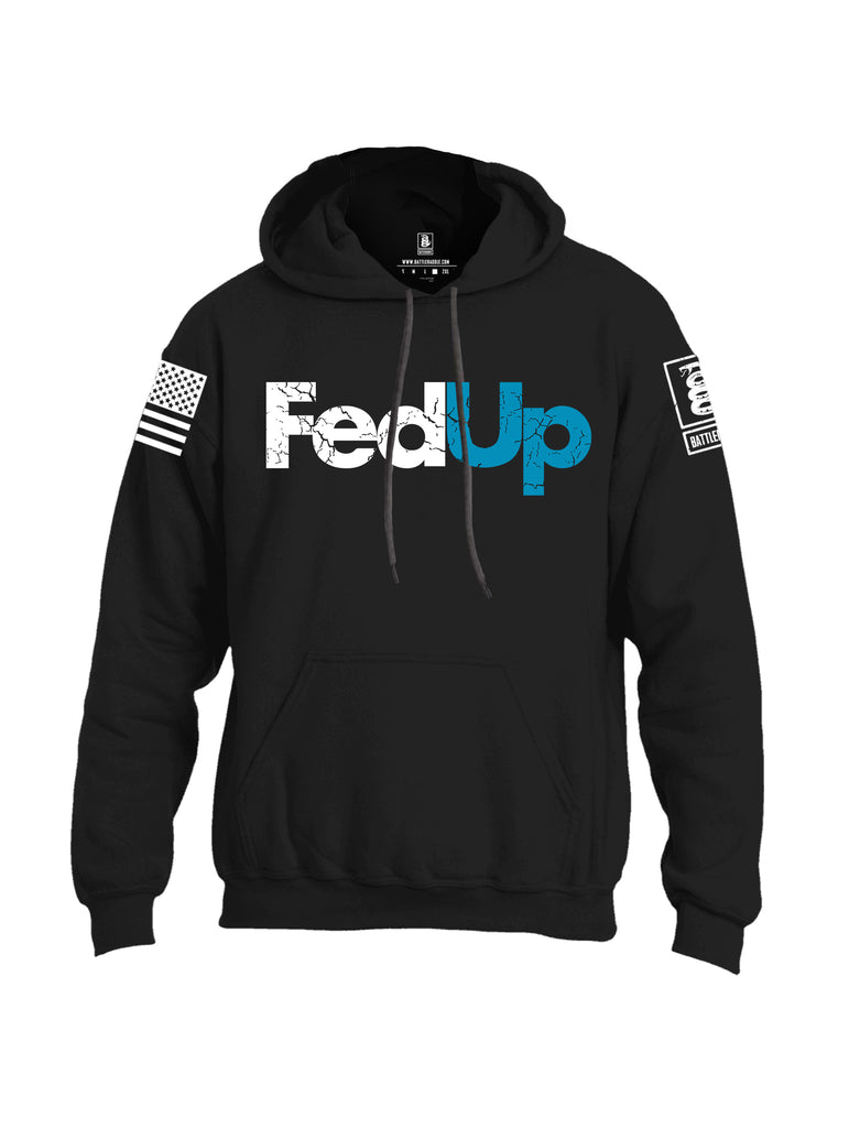 Battleraddle Fed Up Blue {sleeve_color} Sleeves Uni Cotton Blended Hoodie With Pockets