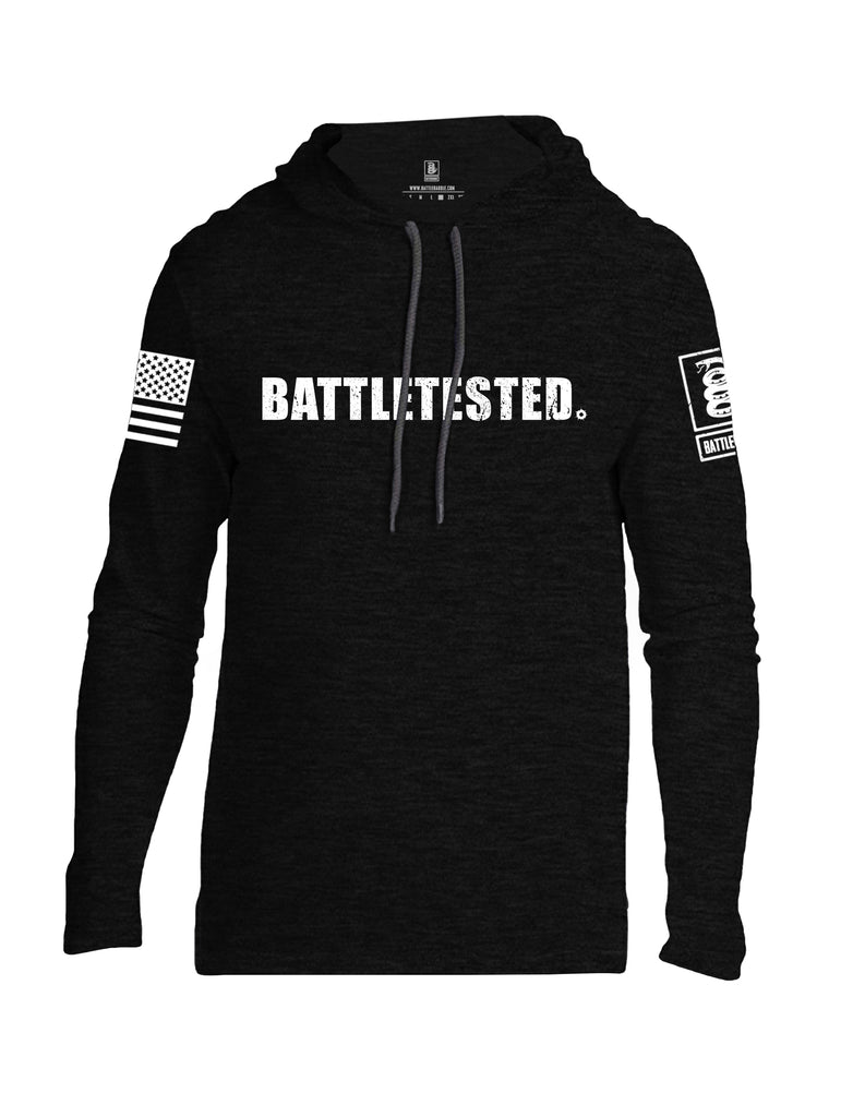 Battleraddle Battletested White {sleeve_color} Sleeves Men Cotton Thin Cotton Lightweight Hoodie