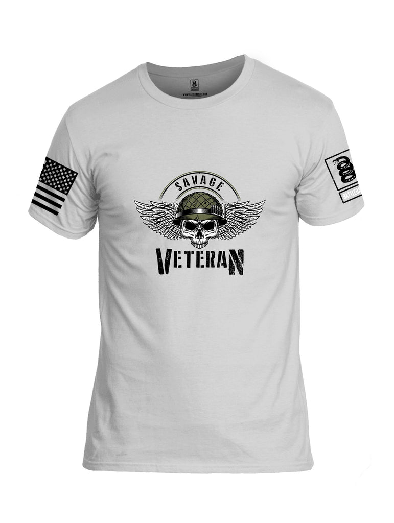 Battleraddle Savage Veteran Black Sleeves Men Cotton Crew Neck T-Shirt