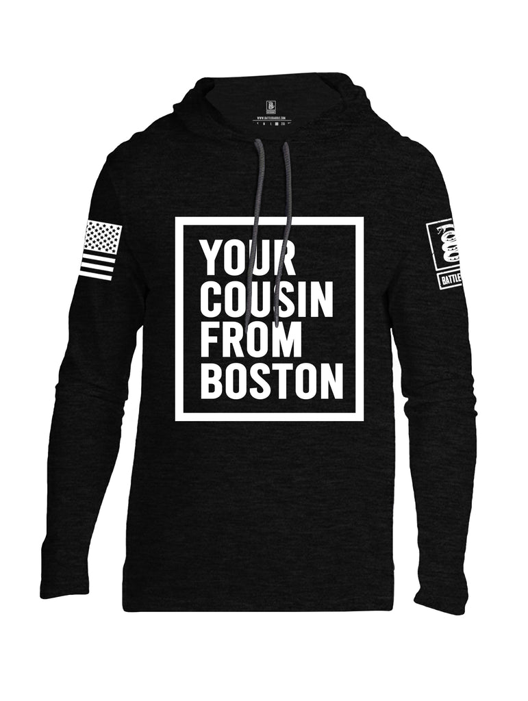 Battleraddle Your Cousin From Boston {sleeve_color} Sleeves Men Cotton Thin Cotton Lightweight Hoodie